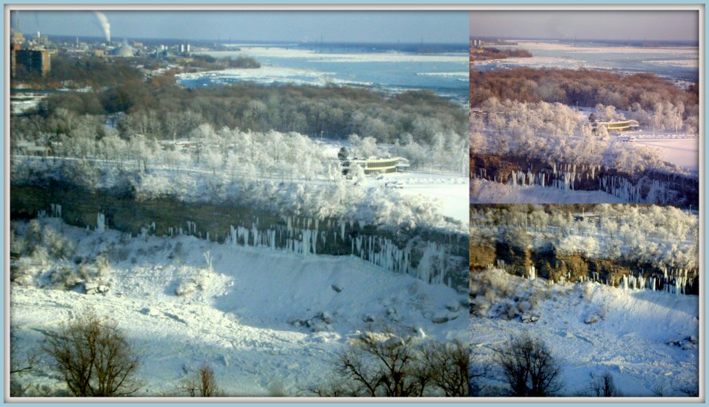 This is how the escarpment area between the two Falls look after the ice storm.