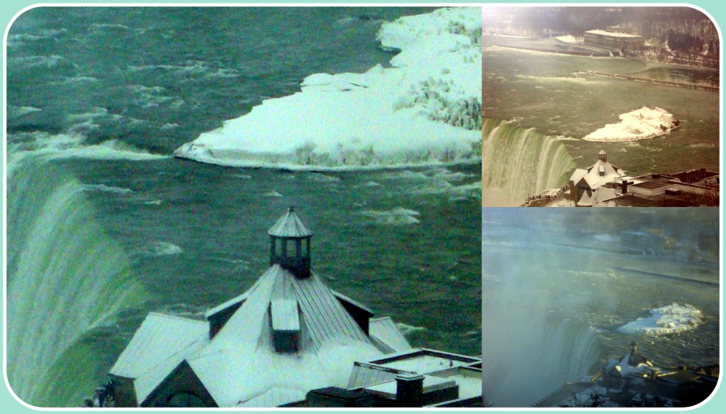 There&rsquo;s a small little island that is visible near to the Falls.  As you can see from these images, it is now covered with snow and ice.